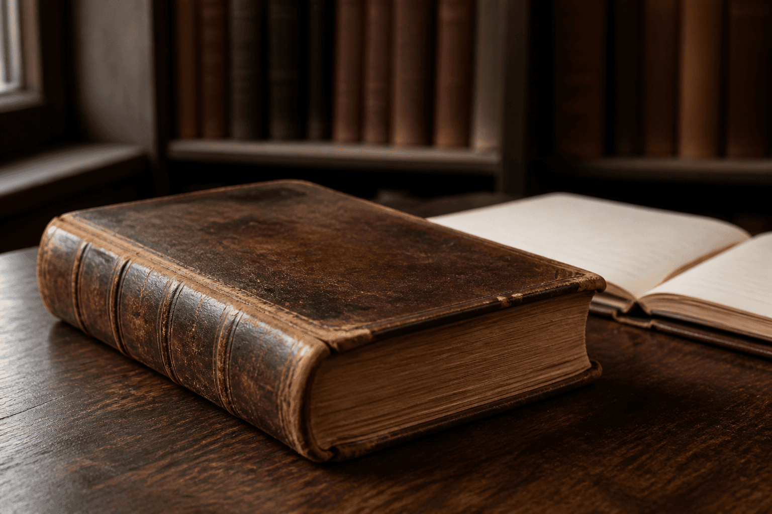 Biblioteca con libros antiguos